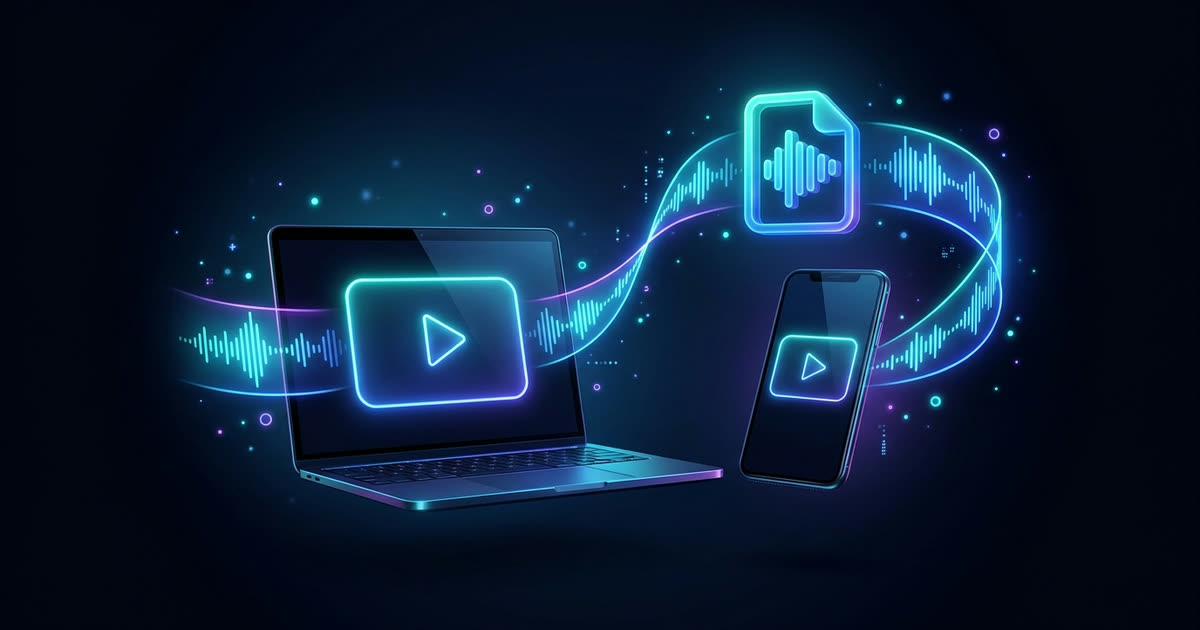 Tách nhạc từ video YouTube, TikTok: âm thanh chảy ra từ video thành file âm thanh